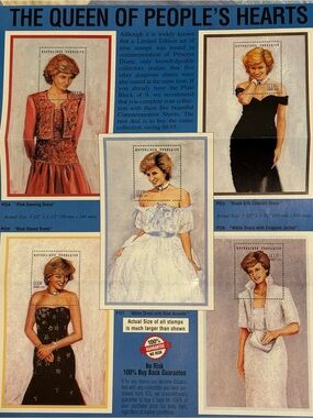 "THE QUEEN OF PEOPLE'S HEARTS” Commemorative Princess Diana Stamp Set